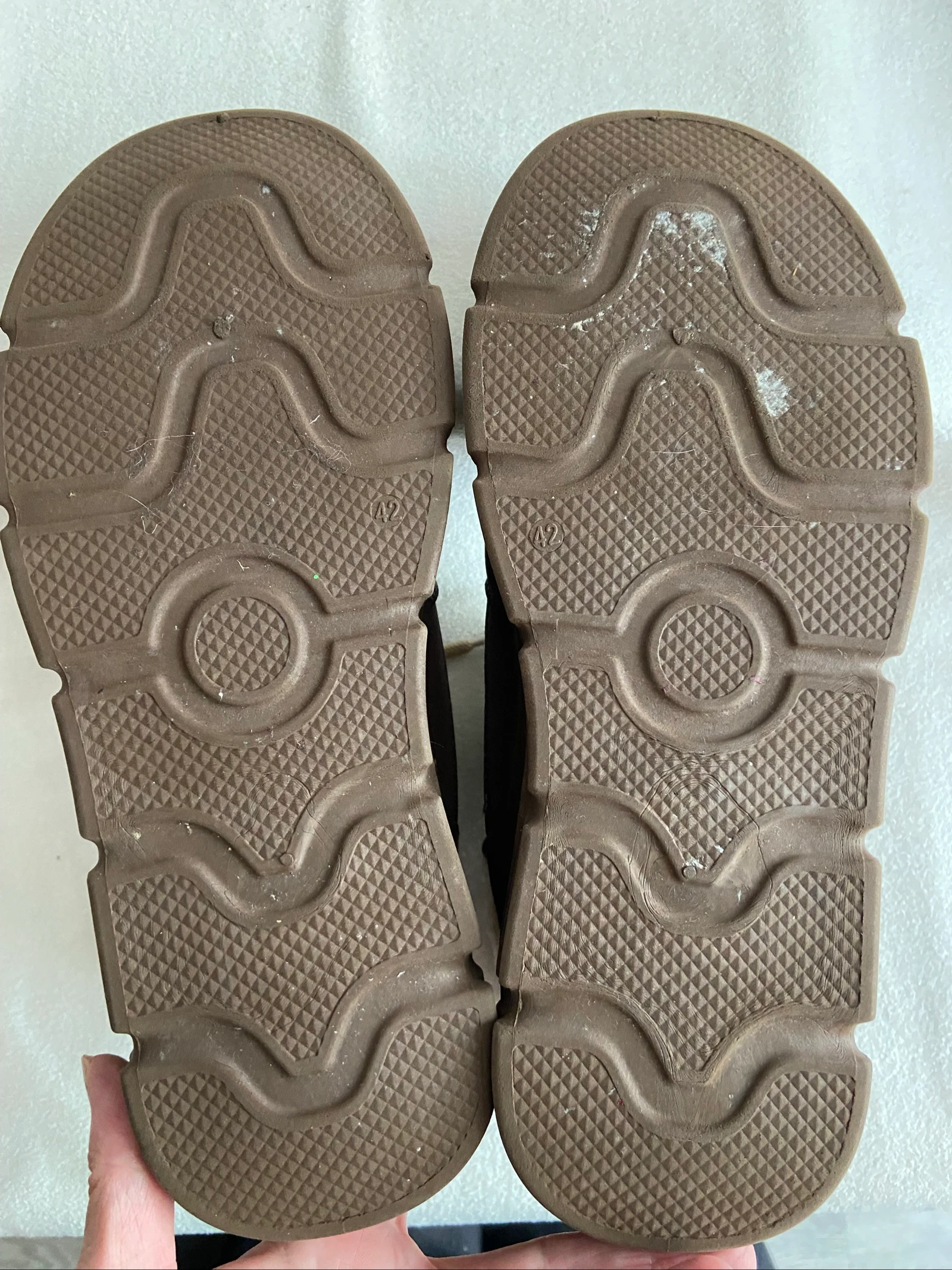 Beige/bruine wandelschoen met voering, plateausole, veters, suède, maat 42•Beautiful – photo 7
